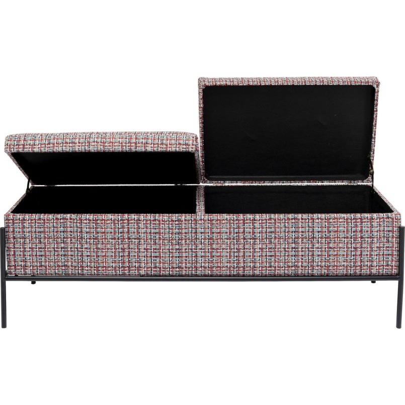 Banc-coffre Iceland rouge 120x40cm Kare Design