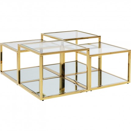 Tables basses Orion set de 4 dorées Kare Design