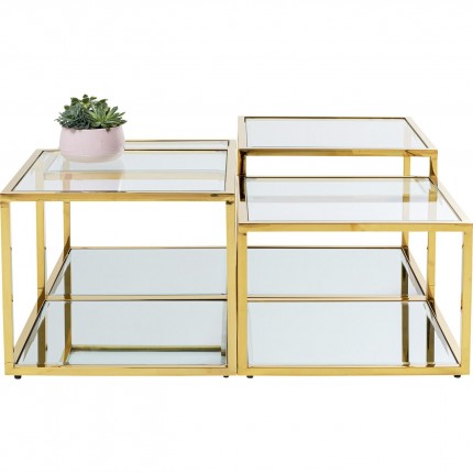 Tables basses Orion set de 4 dorées Kare Design