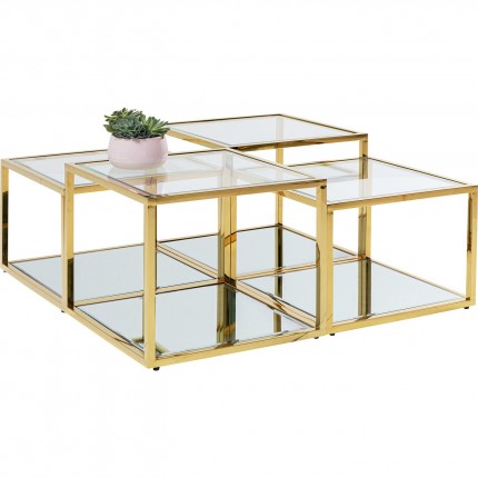 Tables basses Orion set de 4 dorées Kare Design