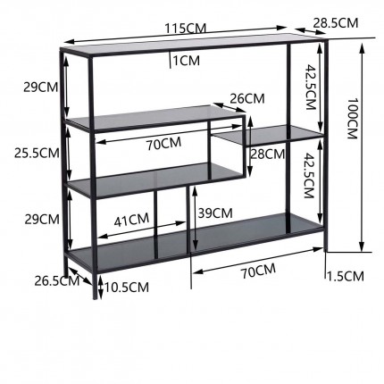 Étagère Loft 100x115cm noire Kare Design