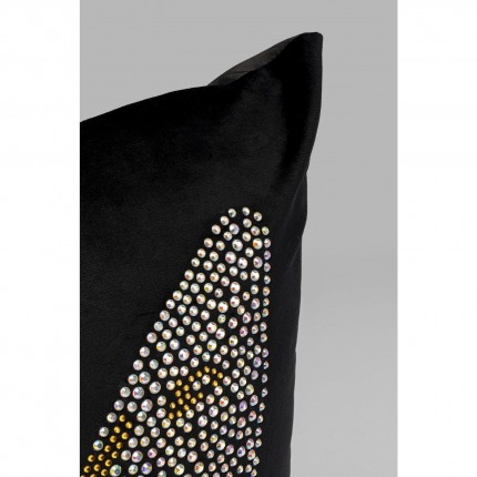 Coussin noir papillon strass 45x45cm Kare Design