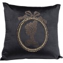 Coussin noir médaillon strass 45x45cm Kare Design