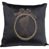 Coussin noir médaillon strass 45x45cm Kare Design