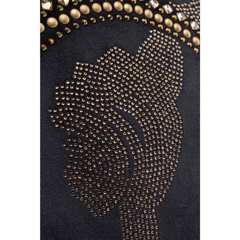 Coussin noir médaillon strass 45x45cm Kare Design