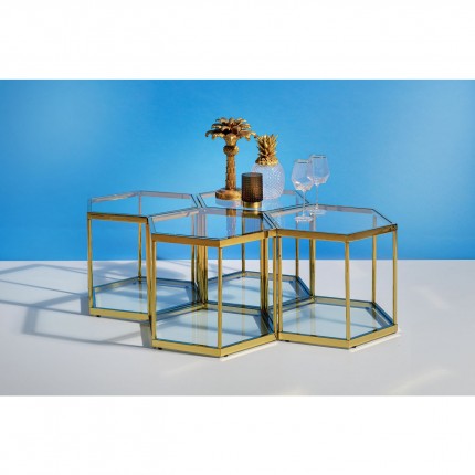 Table basse Comb 45cm dorée Kare Design