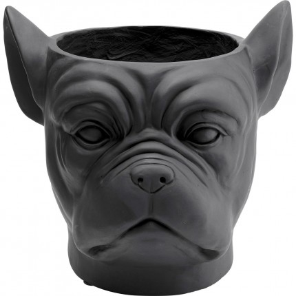 Cache-pot bouledogue noir Kare Design