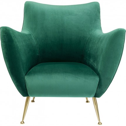 Fauteuil Goldfinger velours vert Kare Design