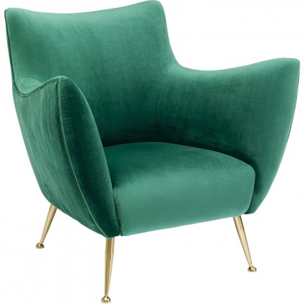 Fauteuil Goldfinger velours vert Kare Design