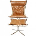 Fauteuil et repose-pieds Washington marron Kare Design