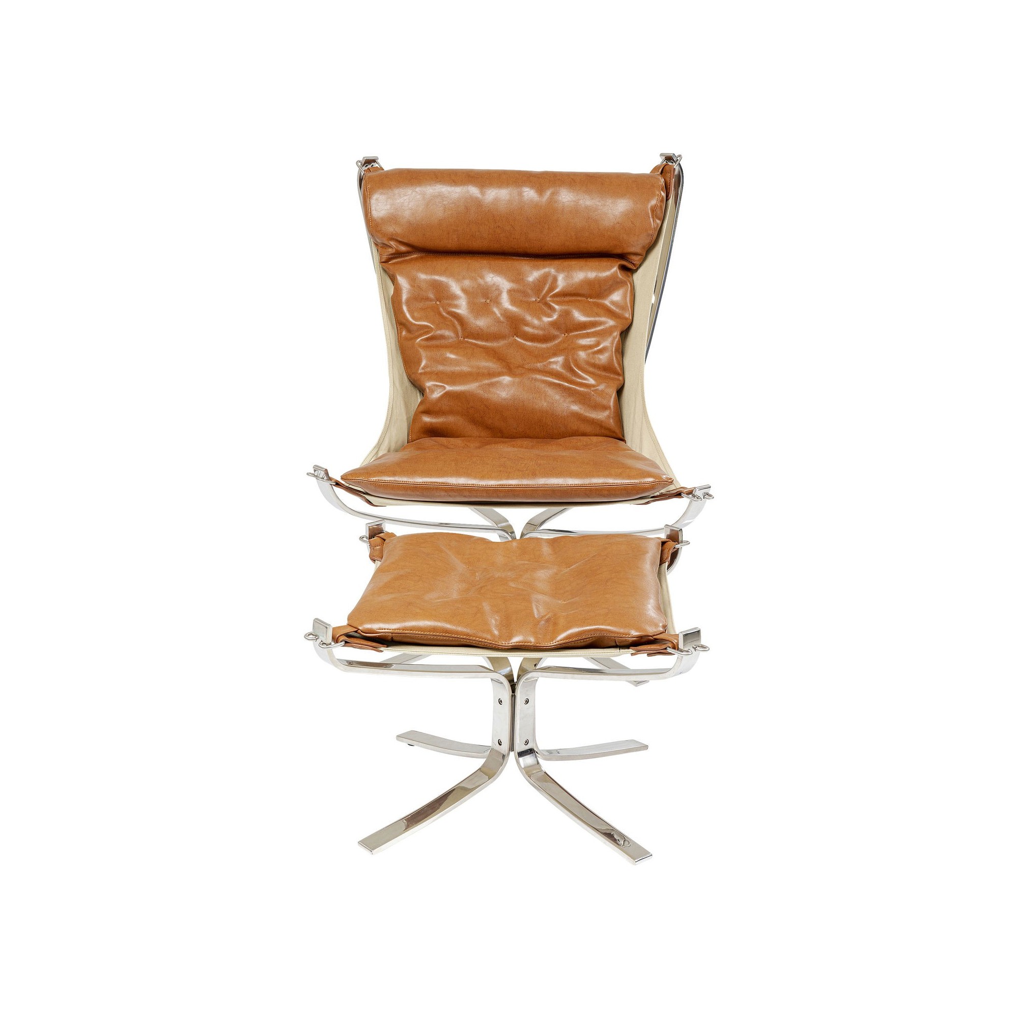 Fauteuil et repose-pieds Washington marron Kare Design