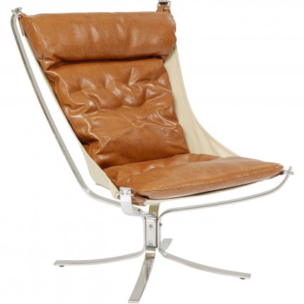 Fauteuil et repose-pieds Washington marron Kare Design