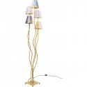 Lampadaire Flexible 5 bras 163cm velours et doré Kare Design