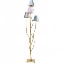 Lampadaire Flexible 5 bras 163cm velours et doré Kare Design