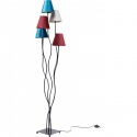 Lampadaire Flexible 5 bras velours et noir Kare Design