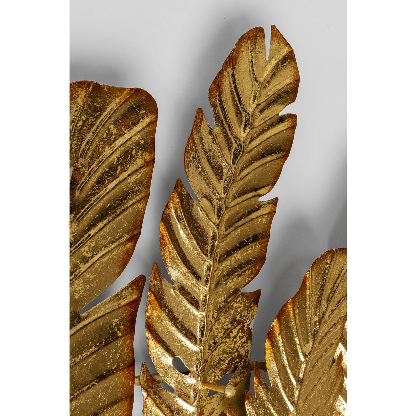 Portemanteau mural feuilles dorées 86cm Kare Design