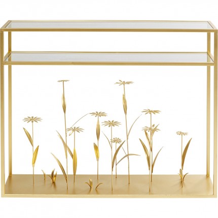 Console Flower Meadow dorée 100cm Kare Design