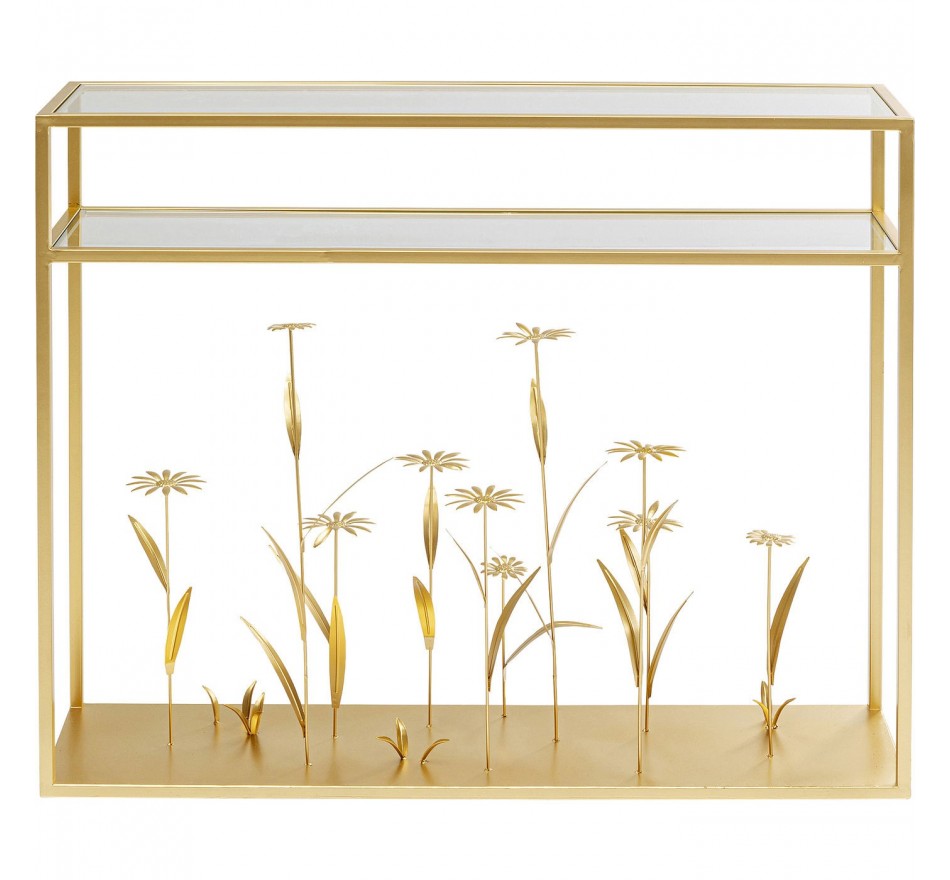 Console Flower Meadow dorée 100cm Kare Design