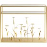 Console fleurs 3D 100x25cm dorées Kare Design