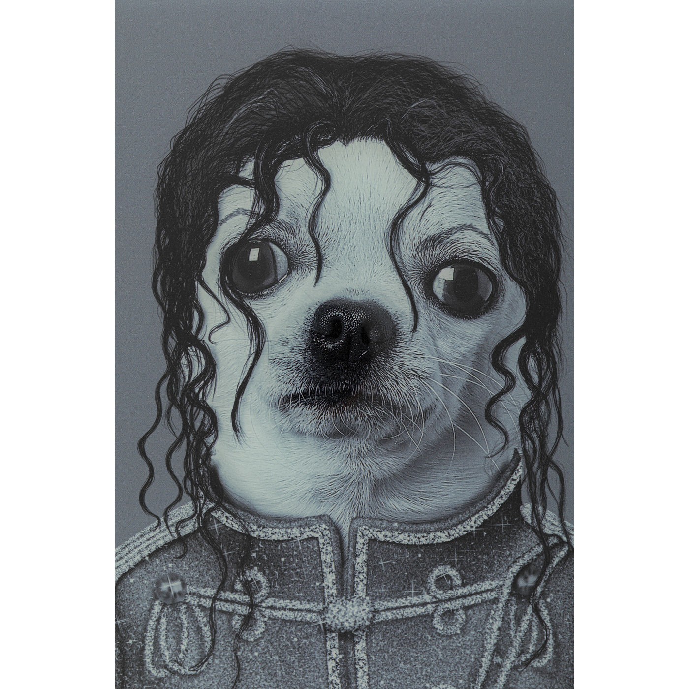 Tableau Frame miroir chien chanteur 60x60cm Kare Design