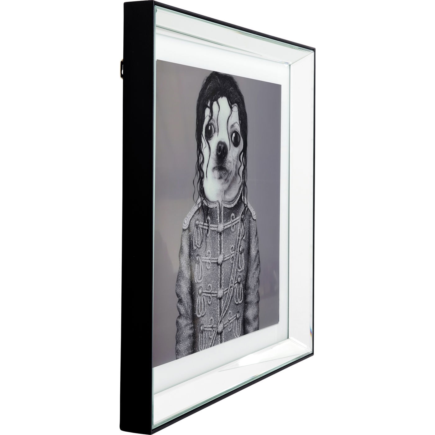 Tableau Frame miroir chien chanteur 60x60cm Kare Design