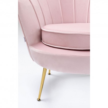 Fauteuil Water Lily velours rose et acier doré Kare Design