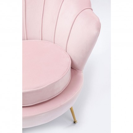 Fauteuil Water Lily velours rose et acier doré Kare Design