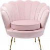 Fauteuil Water Lily velours rose Kare Design