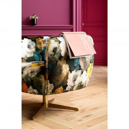 Fauteuil pivotant Pivoines jaunes Kare Design