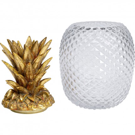 Boîte ananas transparent et doré 31cm Kare Design