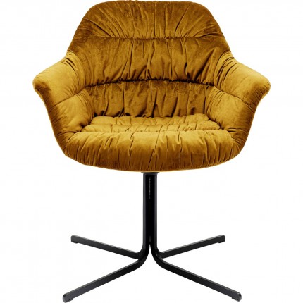 Chaise pivotante Colmar velours jaune Kare Design Chaise pivotante Colmar velours jaune Kare Design