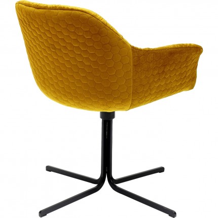 Chaise pivotante Colmar velours jaune Kare Design