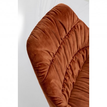 Fauteuil pivotant Bristol velours orange Kare Design