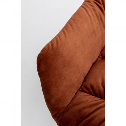 Fauteuil pivotant Bristol velours orange Kare Design