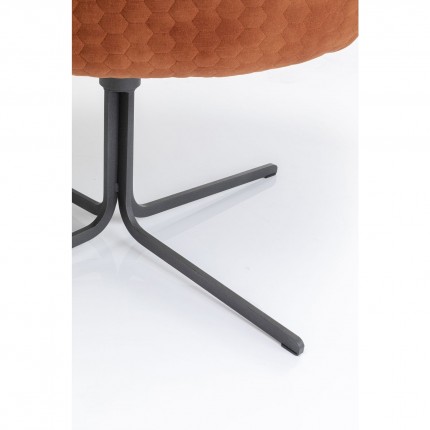 Fauteuil pivotant Bristol velours orange Kare Design