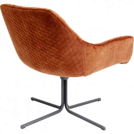 Fauteuil pivotant Bristol velours orange Kare Design