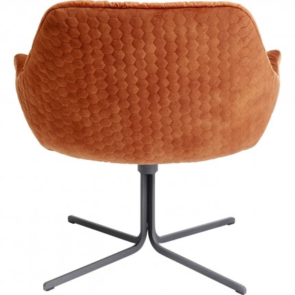 Fauteuil pivotant Bristol velours orange Kare Design