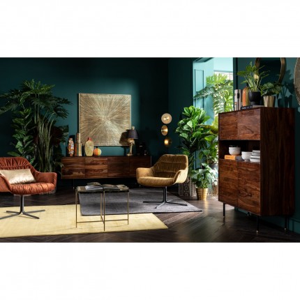 Fauteuil pivotant Bristol velours orange Kare Design