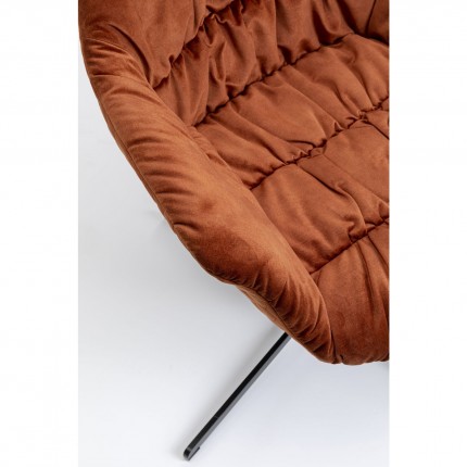 Chaise pivotante Colmar velours orange Kare Design