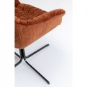 Chaise pivotante Colmar velours orange Kare Design