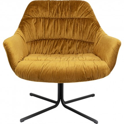 Fauteuil pivotant Bristol velours jaune Kare Design