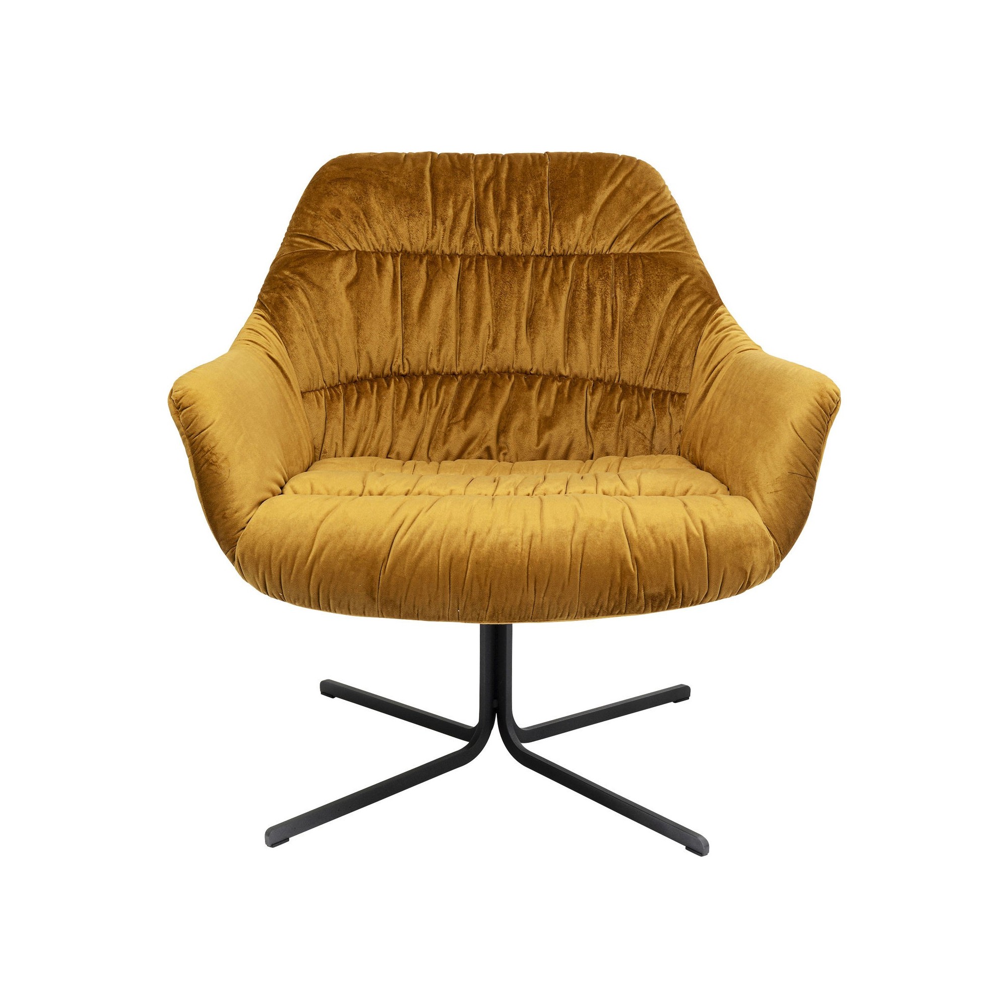 Fauteuil pivotant Bristol velours jaune Kare Design