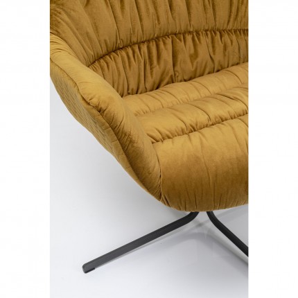 Fauteuil pivotant Bristol velours jaune Kare Design