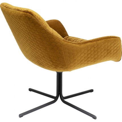 Fauteuil pivotant Bristol velours jaune Kare Design