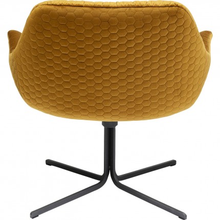 Fauteuil pivotant Bristol velours jaune Kare Design