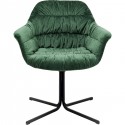 Chaise pivotante Colmar velours vert Kare Design