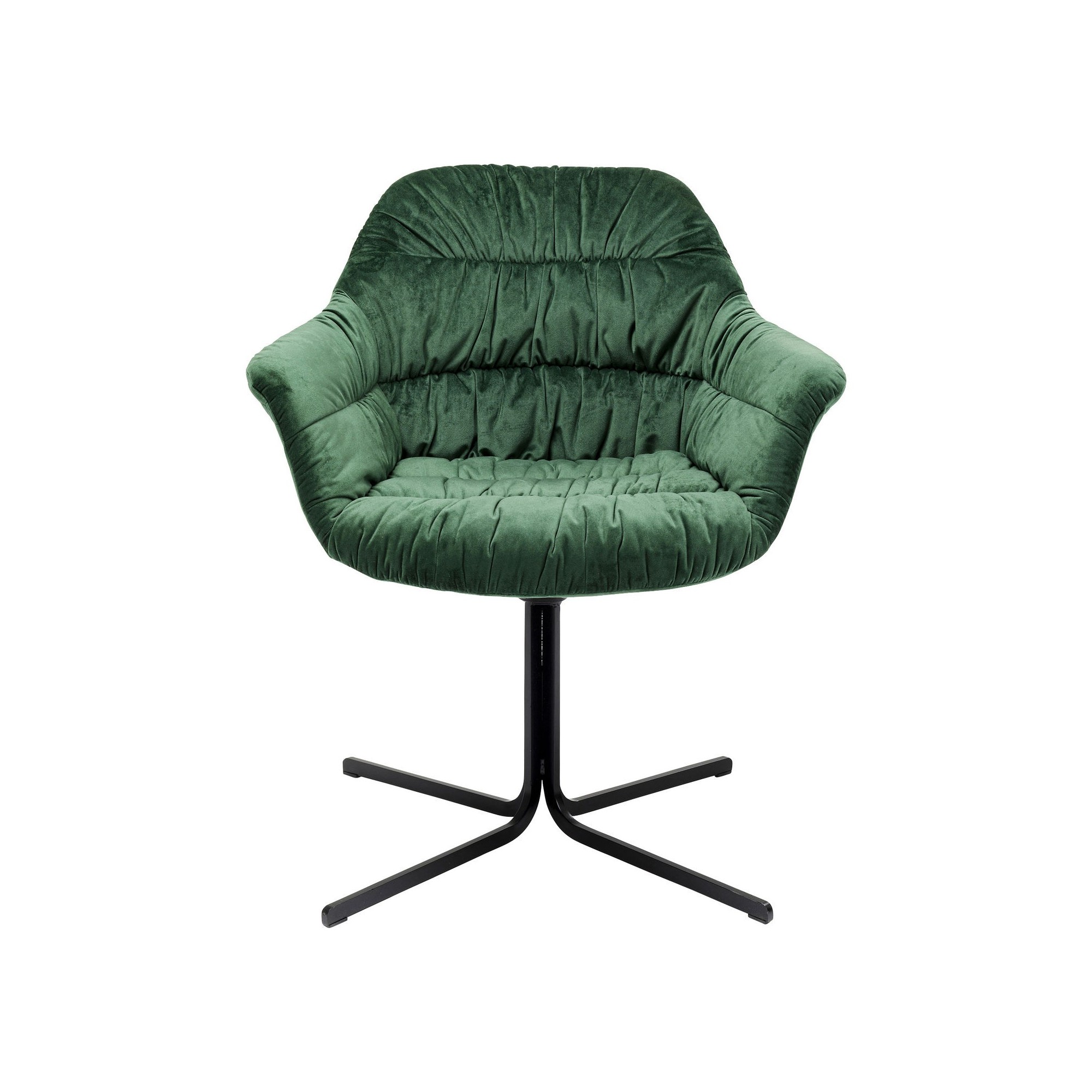 Chaise pivotante Colmar velours vert Kare Design