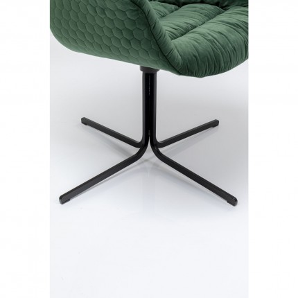 Chaise pivotante Colmar velours vert Kare Design