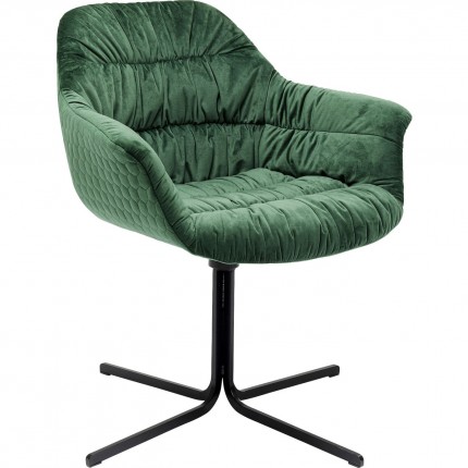 Chaise pivotante Colmar velours vert Kare Design