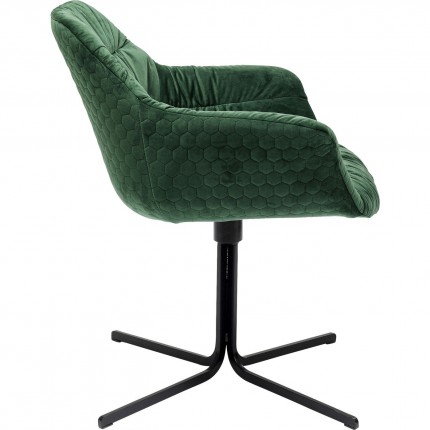 Chaise pivotante Colmar velours vert Kare Design